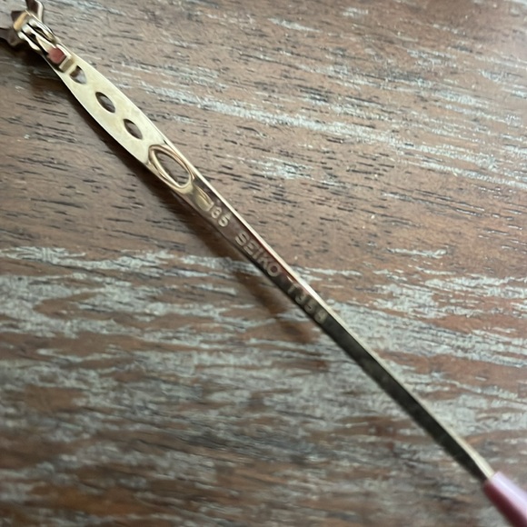 Seiko T358 pure titanium pink and gold full rim eyeglasses with black hard case - Picture 8 of 16